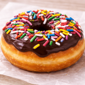 Chocolate Dip Donut with Sprinkles