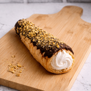 Fresh chocolate cream roll with cream filling from Humble House Bakery Saskatoon